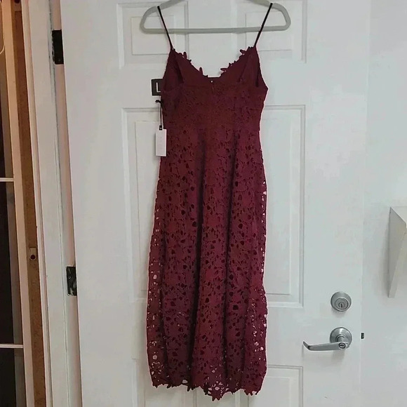 ASTR The Label Midi Dress Small Wine Red Lace A- Line Cocktail - Picture 8 of 13
